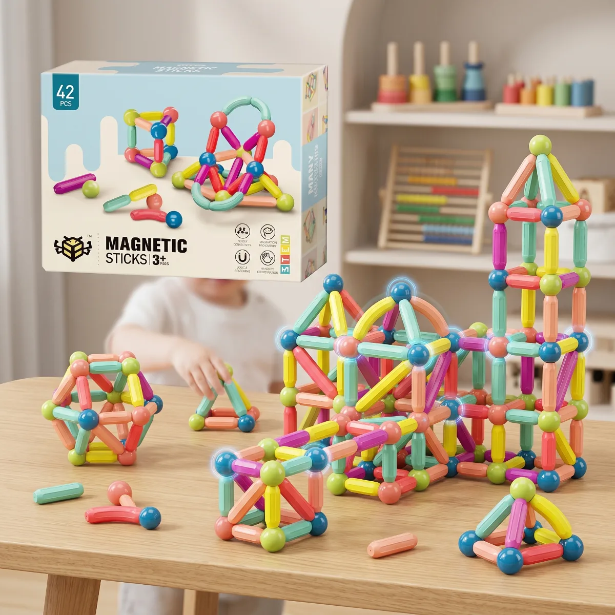 Magnetic Stick Blocks 42 Pcs